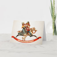 Vintage Punch y Judy Holiday Card