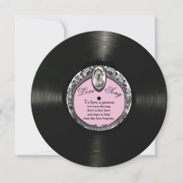 Tarjeta Festiva Vintage Record Love Song Valentine
