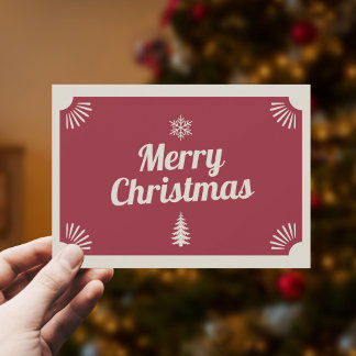 Tarjeta Festiva Vintage Red Merry Christmas