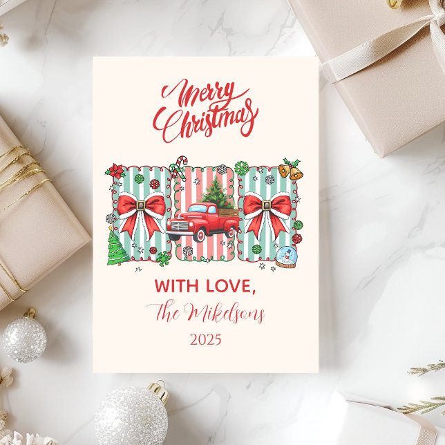 Tarjeta Festiva Vintage Red Truck Christmas (Subido por el creador)