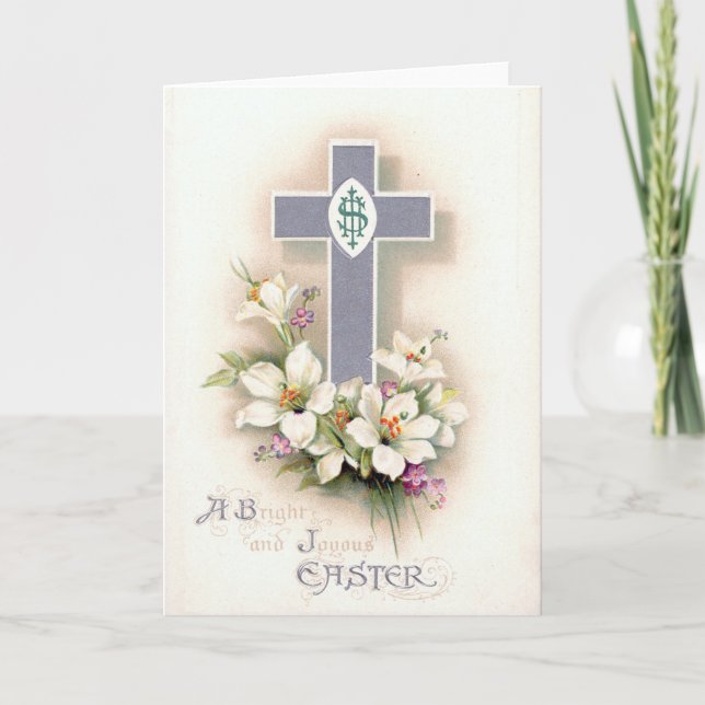 Tarjeta Festiva Vintage Religious Easter Card (Anverso)