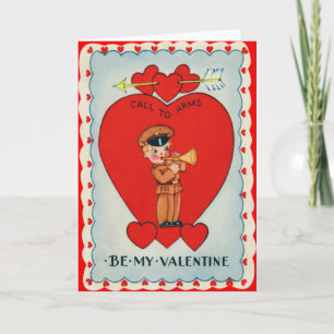 Tarjeta Festiva Vintage Retro Bugler Valentcard