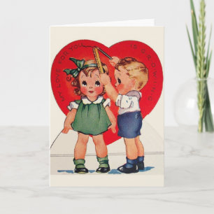 Tarjeta Festiva Vintage / Retro Creciendo Amor Valentine