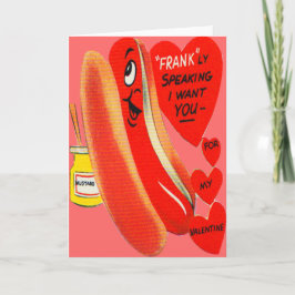 Tarjeta Festiva Vintage Retro Hot Dog Valentcard