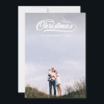 Tarjeta Festiva Vintage retro merry Christmas.<br><div class="desc">Vintage retro merry Christmas with hand drawn sprigs. Change the color to customize. Part of a  collection.</div>