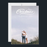 Tarjeta Festiva Vintage retro merry Christmas.<br><div class="desc">Vintage retro merry Christmas with hand drawn sprigs. Change the color to customize. Part of a  collection.</div>