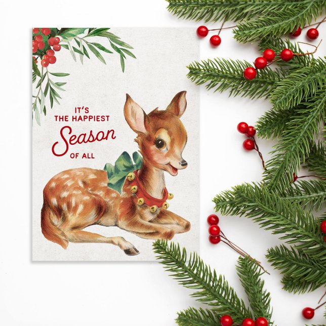 Tarjeta Festiva Vintage Retro Navidades Deer (Subido por el creador)