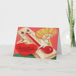Tarjeta Festiva Vintage Retro Thermometer Valentcard