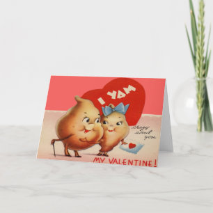 Tarjeta Festiva Vintage Retro Yam Valentine Card