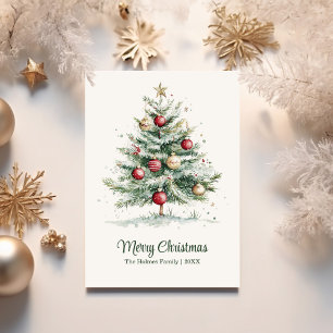 Tarjeta Festiva Vintage rojo y dorado sin Navidades acuáticos foto