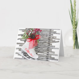 Tarjeta Festiva Vintage ruso de los zapatos de los patines de