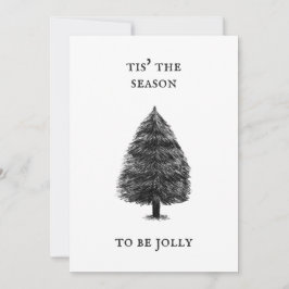 Tarjeta Festiva Vintage Rustic Black Tis' The Season to Be Jolly