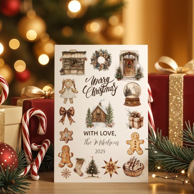 Tarjeta Festiva Vintage Rustic Christmas (Subido por el creador)