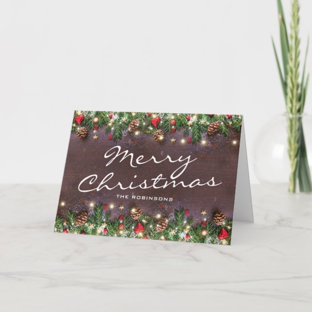 Tarjeta Festiva Vintage Rustic Navidades (Anverso)