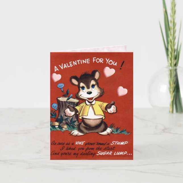 Tarjeta Festiva ¡Vintage San Valentín Card para niños! (Anverso)