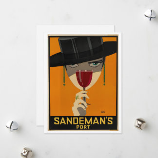 Tarjeta Festiva Vintage Sandeman Ad