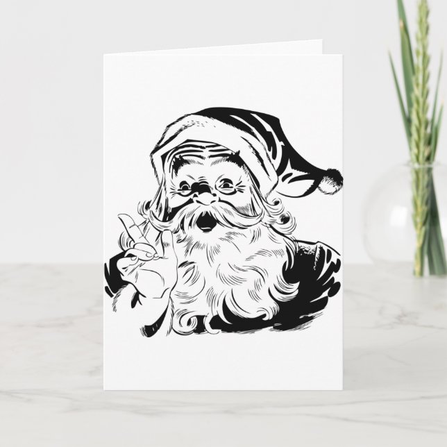 Tarjeta Festiva Vintage Santa (Anverso)