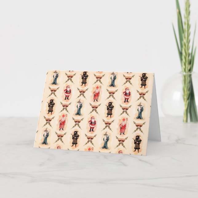 Tarjeta Festiva Vintage Santa (Anverso)