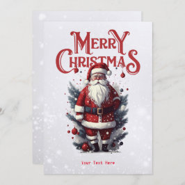 Tarjeta Festiva Vintage Santa Claus