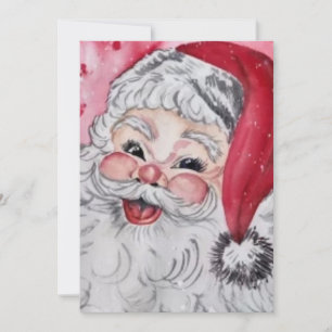 Tarjeta Festiva Vintage Santa Claus 