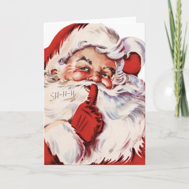 Tarjeta Festiva Vintage Santa Claus (Anverso)