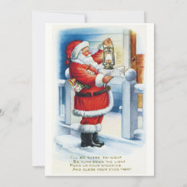 Tarjeta Festiva Vintage Santa Claus Felicitaciones navideñas