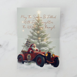 Tarjeta Festiva Vintage Santa Paper Christmas
