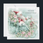 Tarjeta Festiva Vintage Santa Sleigh Christmas Red Blue Teal Pink<br><div class="desc">Elegantes Navidades verde azulados, rosados y azules con la tarjeta de saludo de Santa Claus en el trineo con su traje rojo. El texto "Feliz Navidad" está en el frente, y es completamente personalizable. Así que agrega cualquier saludo de vacaciones que quieras. Personalizado en la parte posterior con su mensaje...</div>