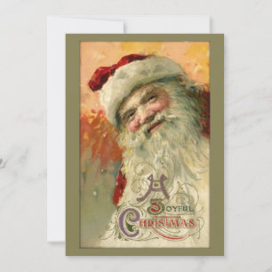 Tarjeta Festiva Vintage Santa sonriente