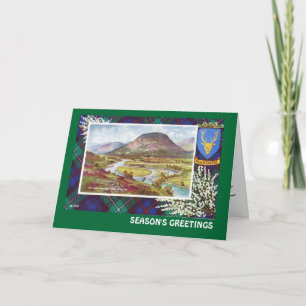 Tarjeta Festiva Vintage Scotland, Seasasons Greetings, Mackenzie,