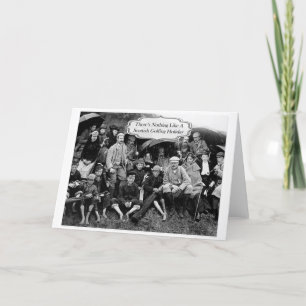 Tarjeta Festiva Vintage Scottish Golfing Holiday Card