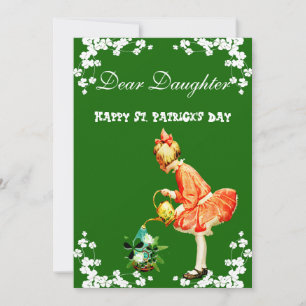 Tarjeta Festiva Vintage Shamrock Happy St Patricks Day