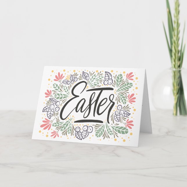Tarjeta Festiva Vintage simple de Pascua (Anverso)