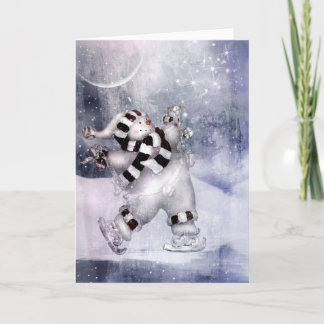 Tarjeta Festiva Vintage Snowman