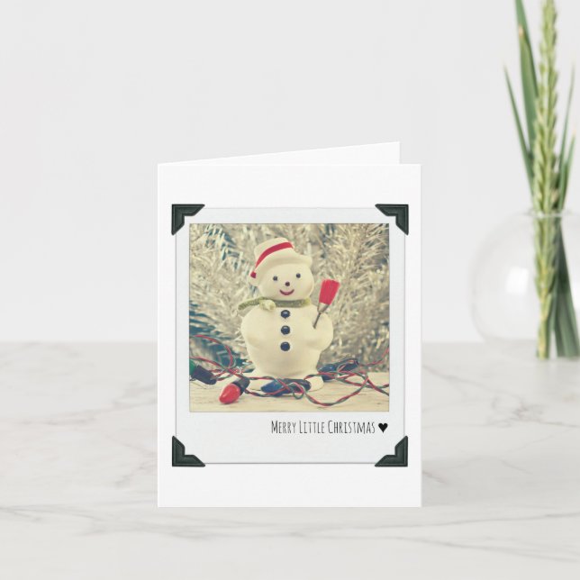 Tarjeta Festiva Vintage Snowman (Anverso)