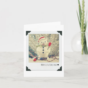 Tarjeta Festiva Vintage Snowman