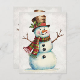 Tarjeta Festiva Vintage Snowman