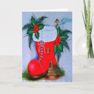 Tarjeta Festiva Vintage Snowman