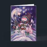 Tarjeta Festiva Vintage Snowman<br><div class="desc">Vintage Snowman</div>