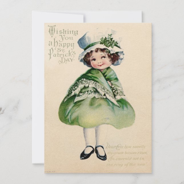 Tarjeta Festiva Vintage St Patrick's Day (Anverso)
