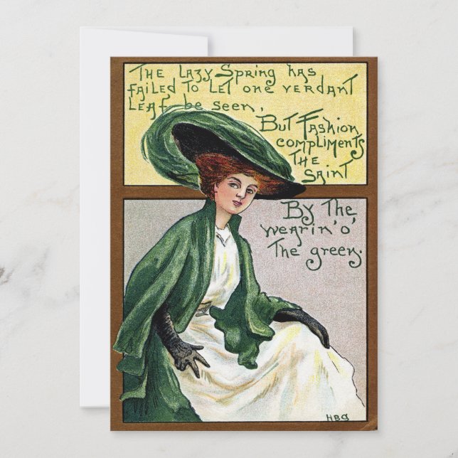 Tarjeta Festiva Vintage St Patrick's Day (Anverso)