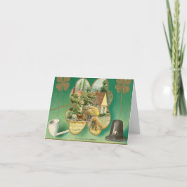 Tarjeta Festiva Vintage St. Patrick's Day Folded Holiday Card