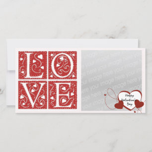 Tarjeta Festiva Vintage Stencil Valentine Love Letters Personaliza