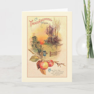Tarjeta Festiva Vintage Thankding Wish Greeting Card