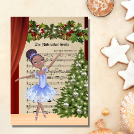 Tarjeta Festiva Vintage The Nutcracker Sheet Music Ballerina Dance