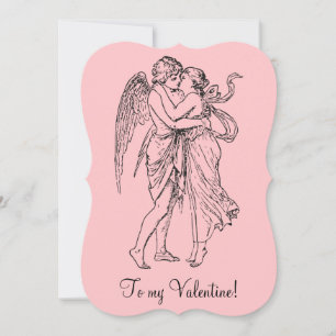 Tarjeta Festiva Vintage to my Valentine angel hada rosa negro