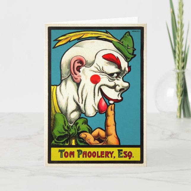 Tarjeta Festiva Vintage Tom Phoolery Clowne Birthday Card (Anverso)