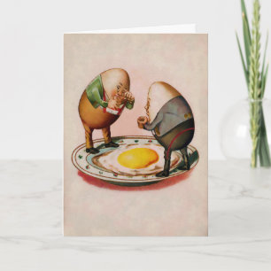 Tarjeta Festiva Vintage Triste Egg People Easter Card