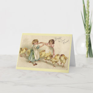 Tarjeta Festiva Vintage - una Pascua brillante,