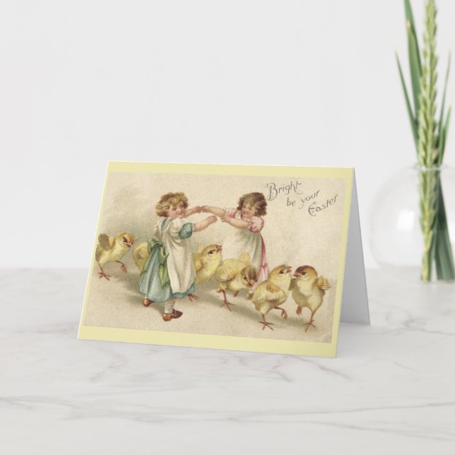 Tarjeta Festiva Vintage - una Pascua brillante, (Anverso)